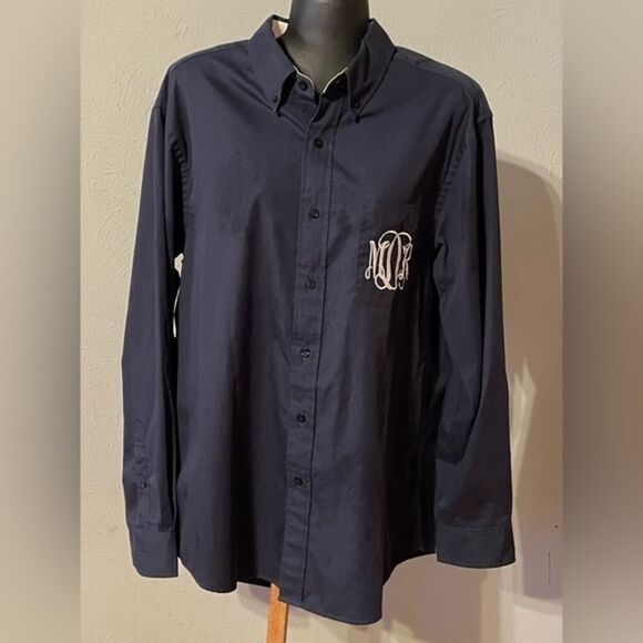 LIKE NEW Large Port Authority button down long sleeve embroidered MDR shirt top - Picture 1 of 13